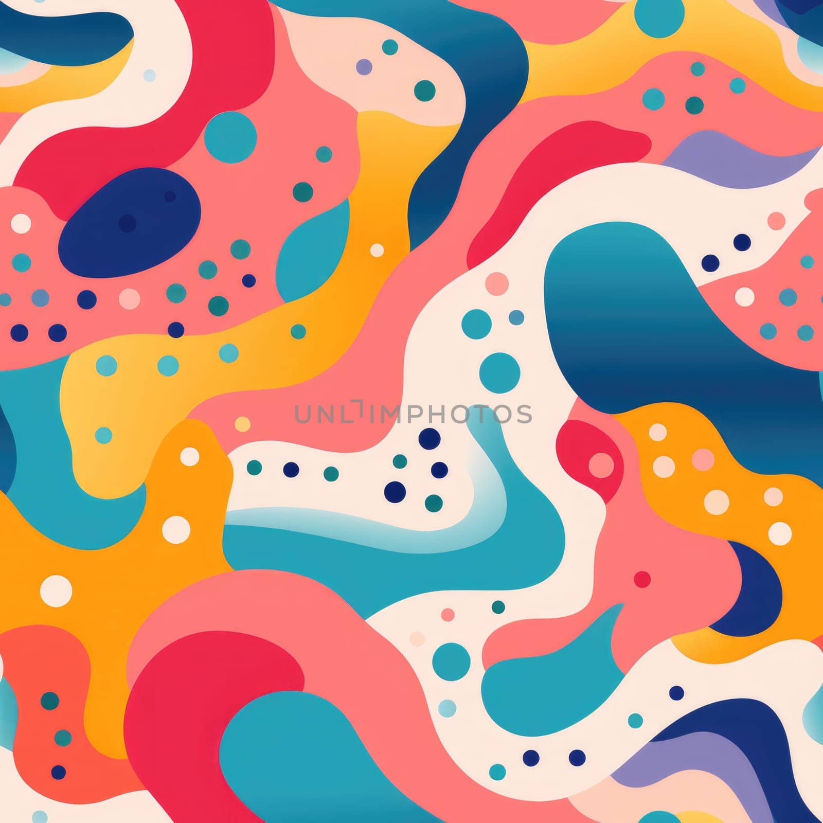 colorful wave cartoon fun pattern, ai