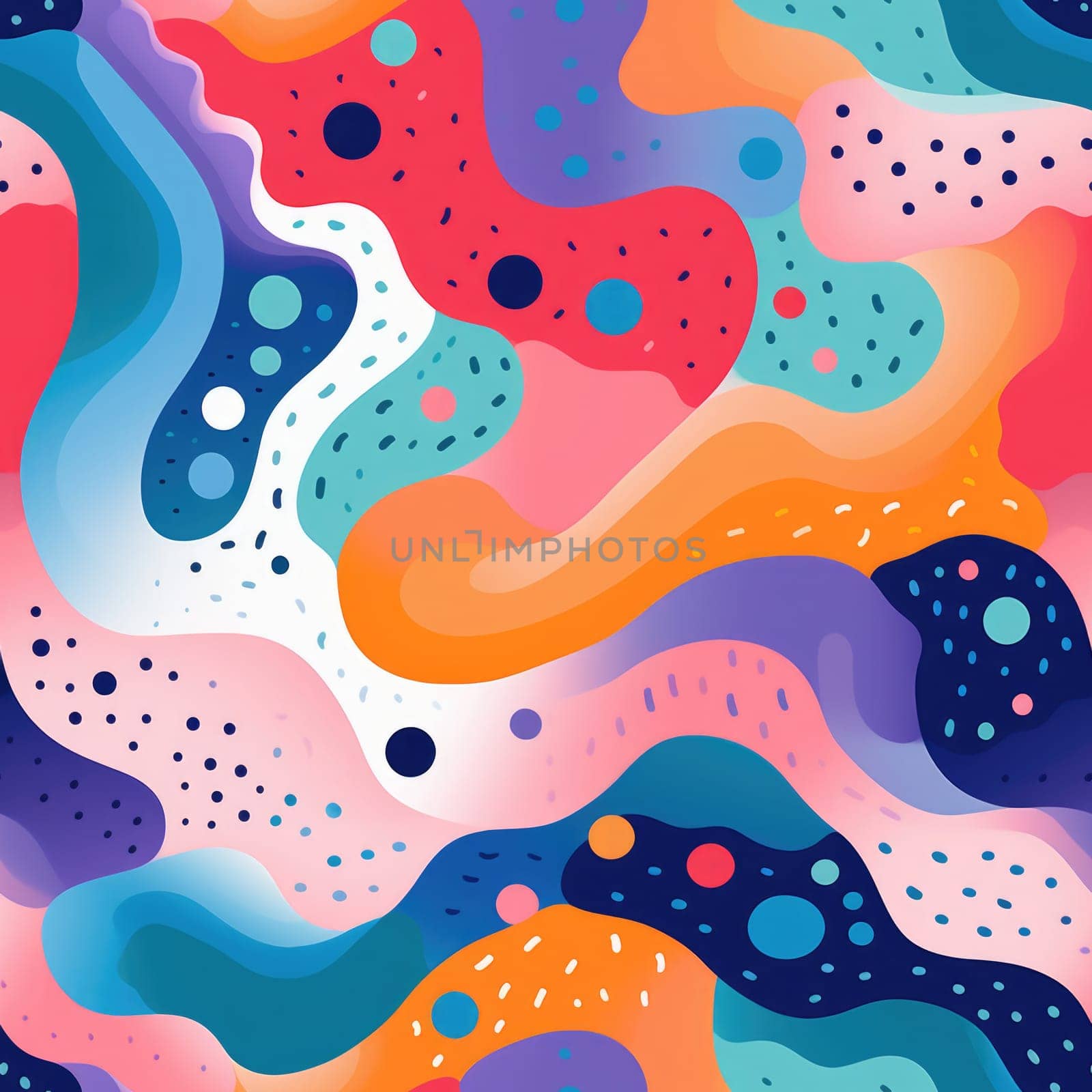 colorful wave cartoon fun pattern, ai