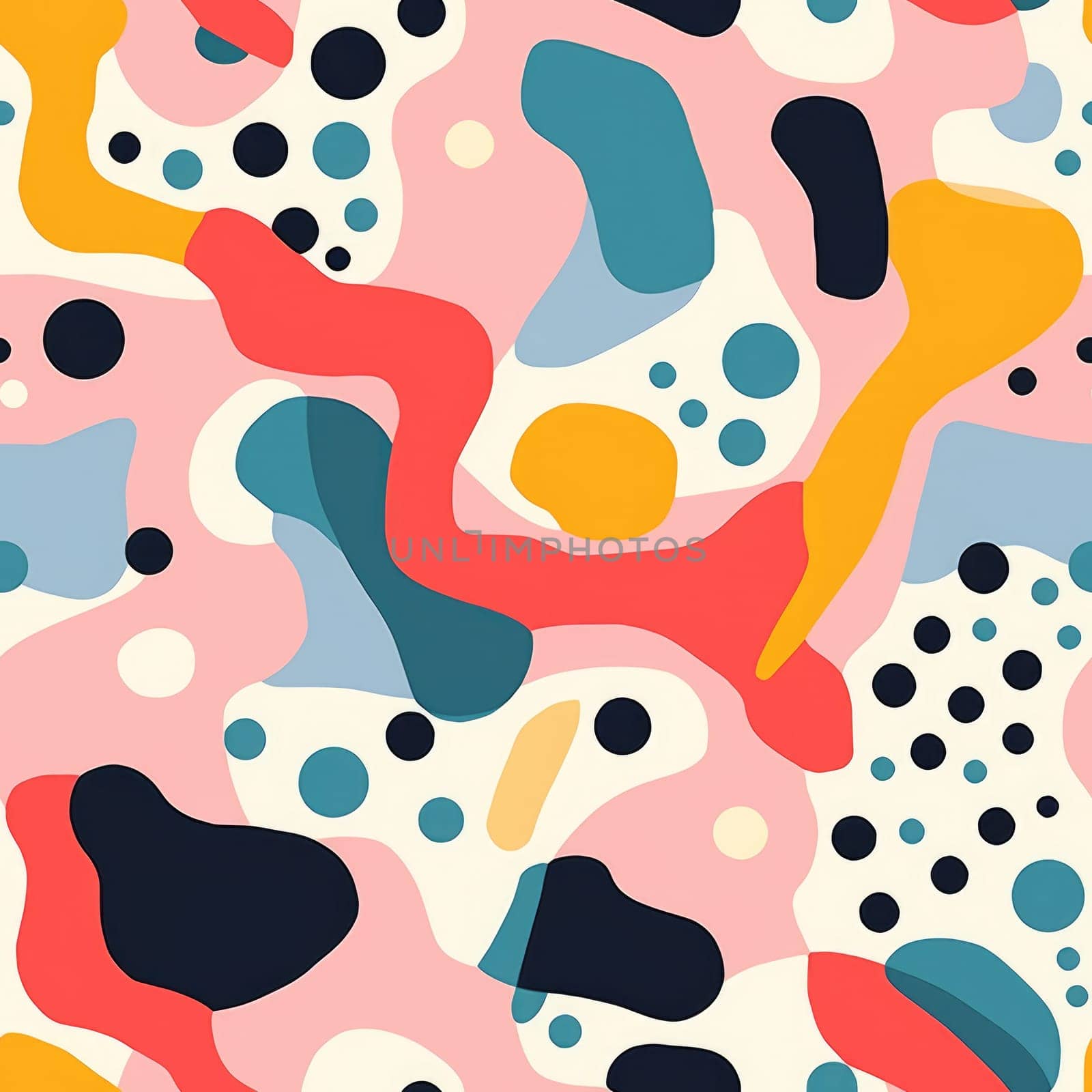 colorful wave cartoon fun pattern, ai