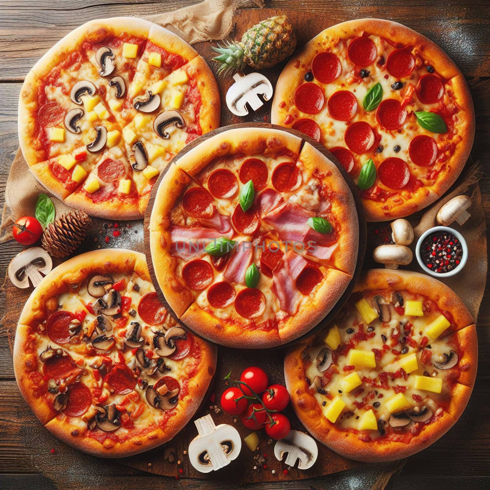 Delicious pizza. Generative AI. High quality photo