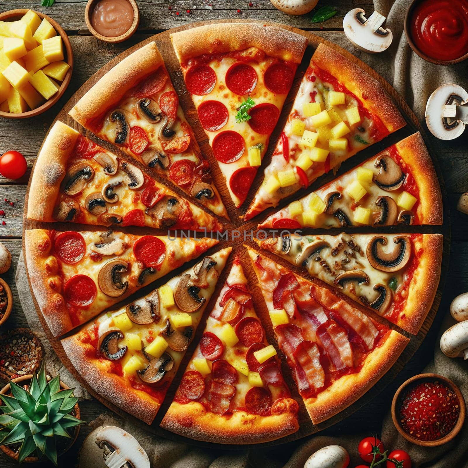 Delicious pizza. Generative AI. High quality photo