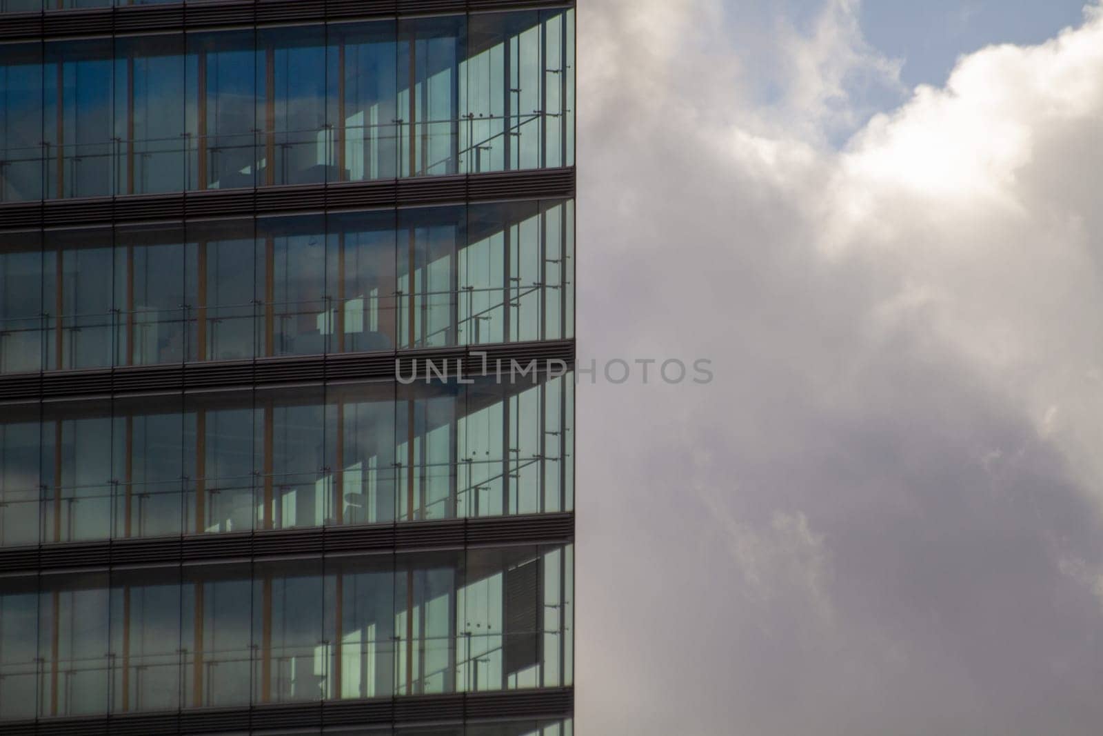 Windows of a skyscraper in the city of Dusseldorf. High quality photo
