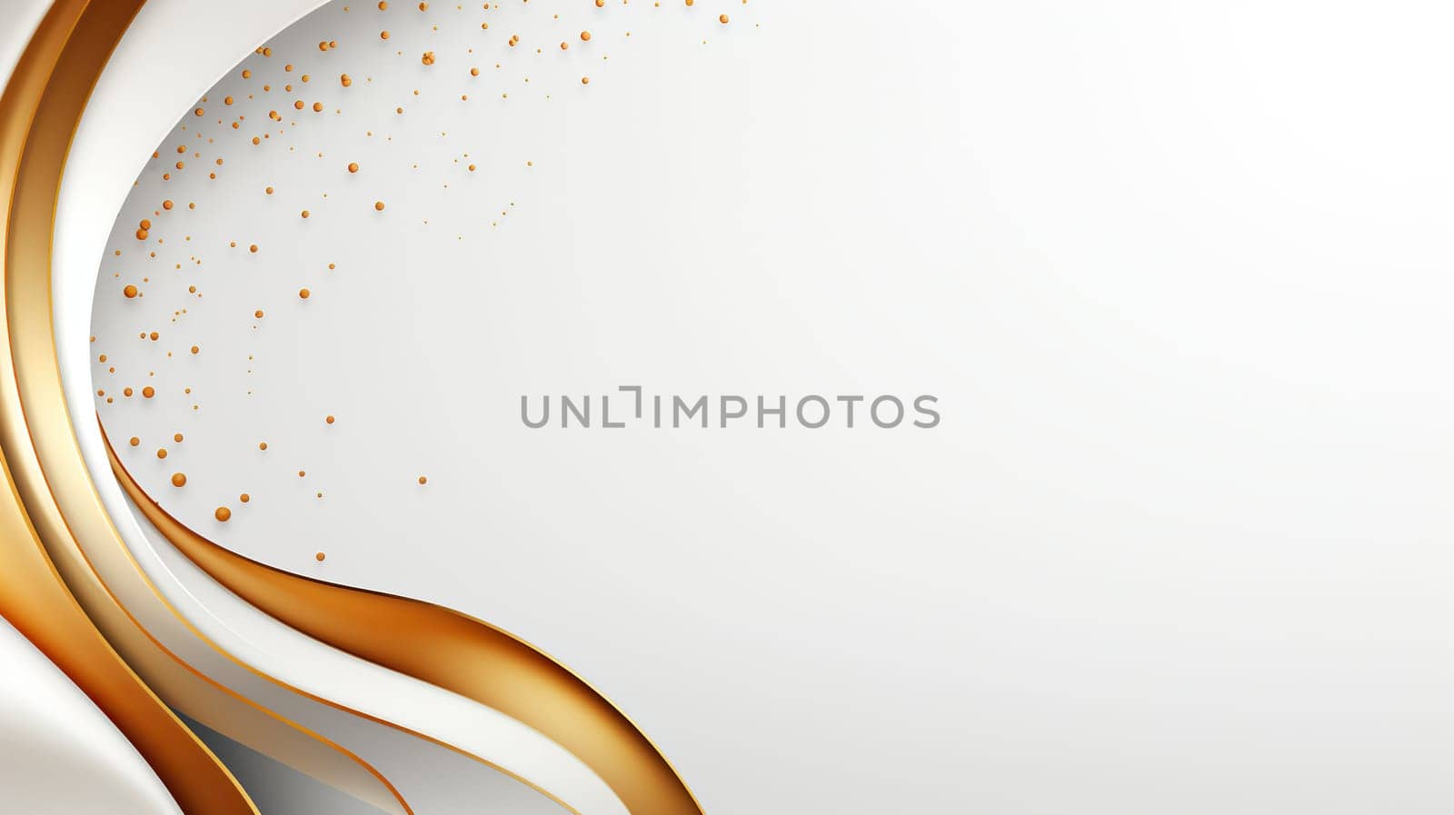 Background with elegant curved golden line and shadow. Place for text.