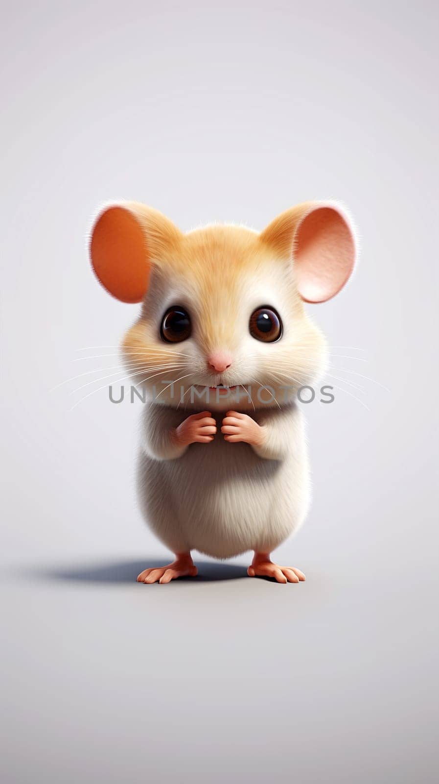 A cute cartoon mouse with big eyes and ears on white background by chrisroll