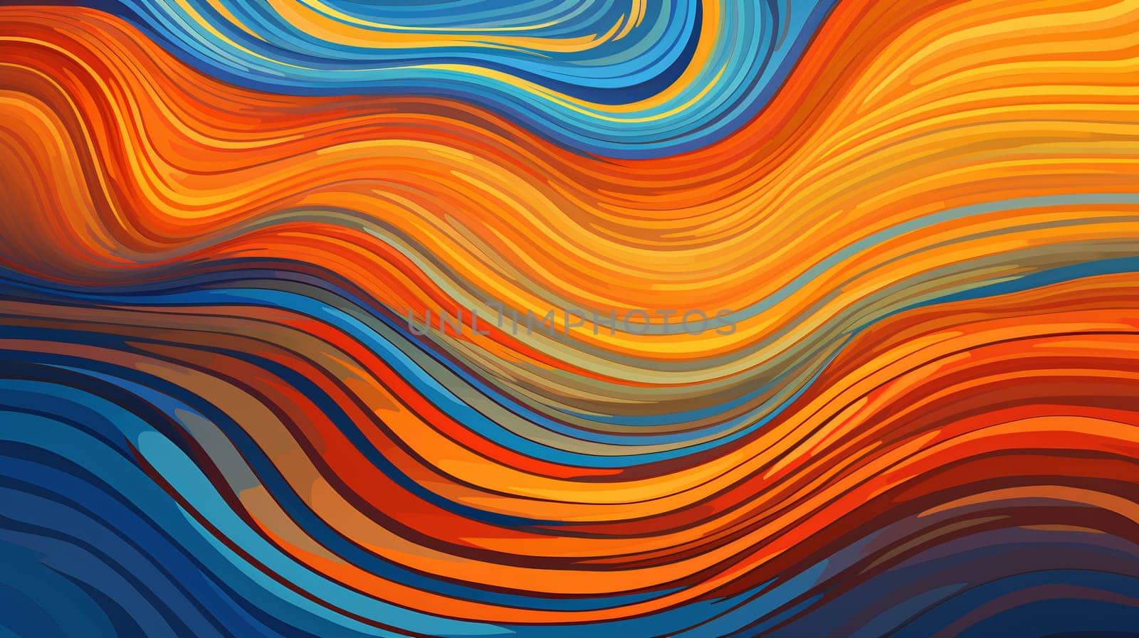 Abstract background with wavy colorful lines - Generative AI