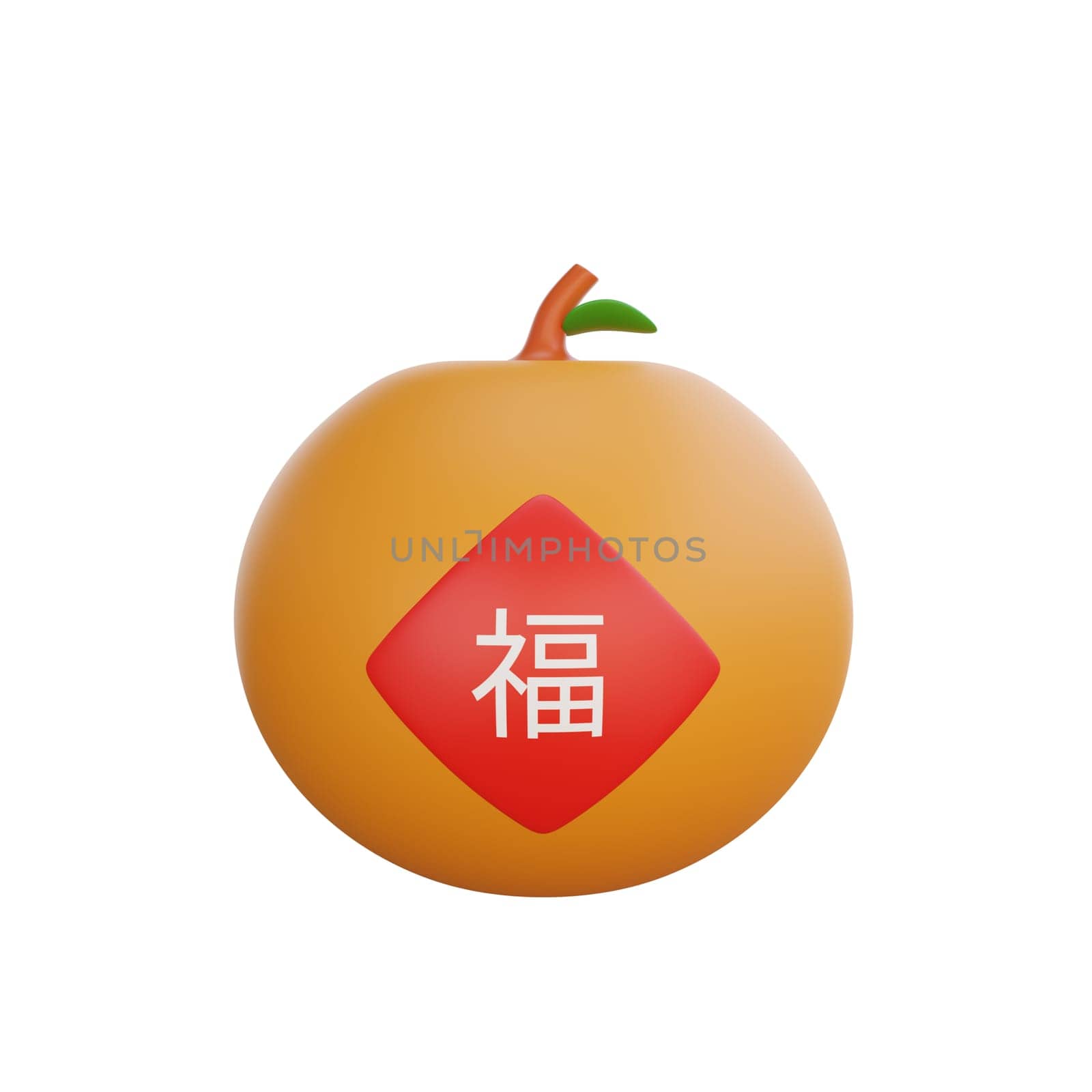 3D illustration of Chinese Orange icon Chinese New Year design by Rahmat_Djayusman