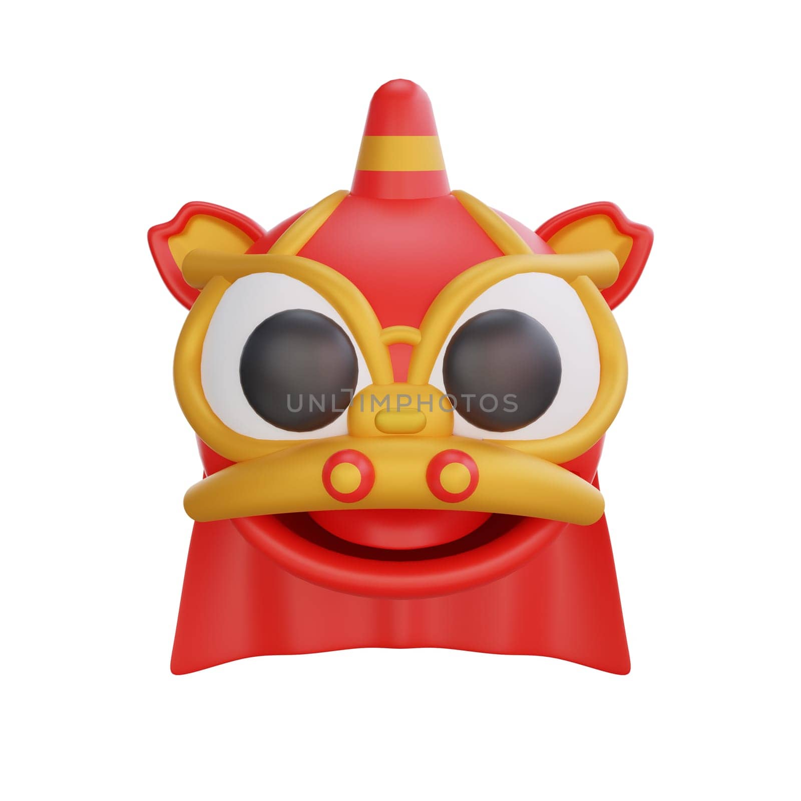 3D illustration of Barongsai icon, perfect for a Chinese New Year theme