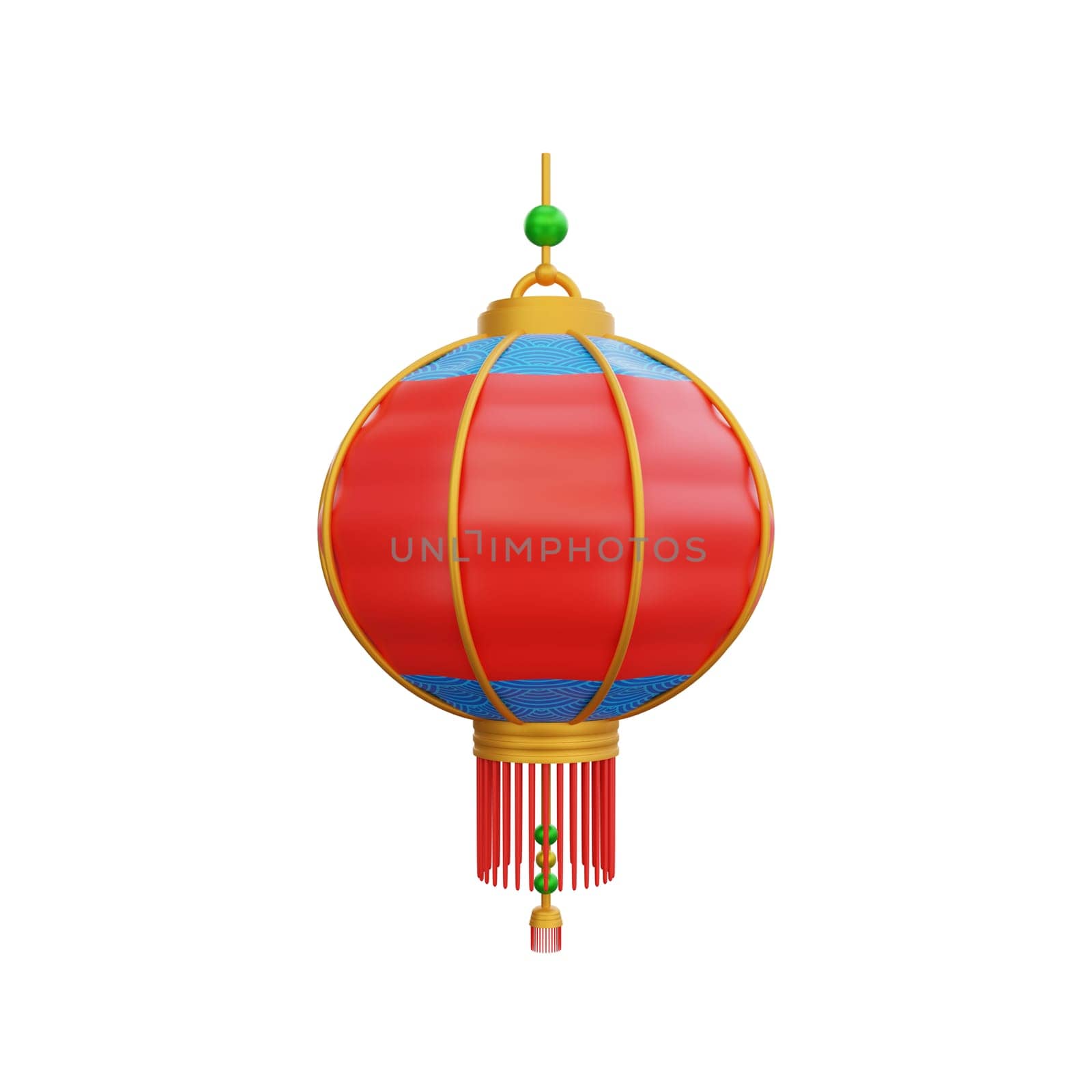 3D illustration of Chinese Lantern icon, perfect for a Chinese New Year theme