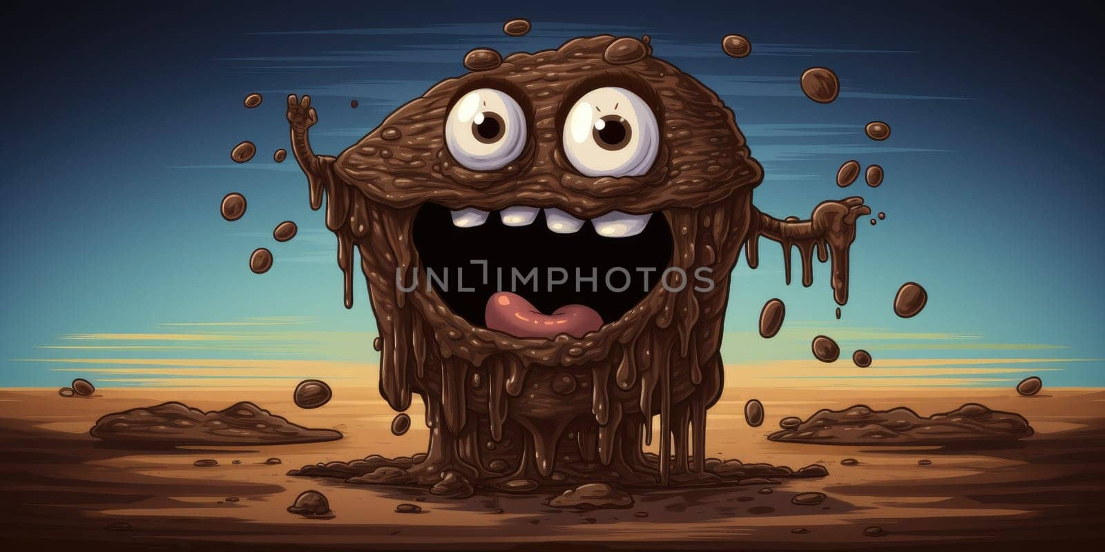 Smiling poop or turd as illustration, funny concept by Kadula