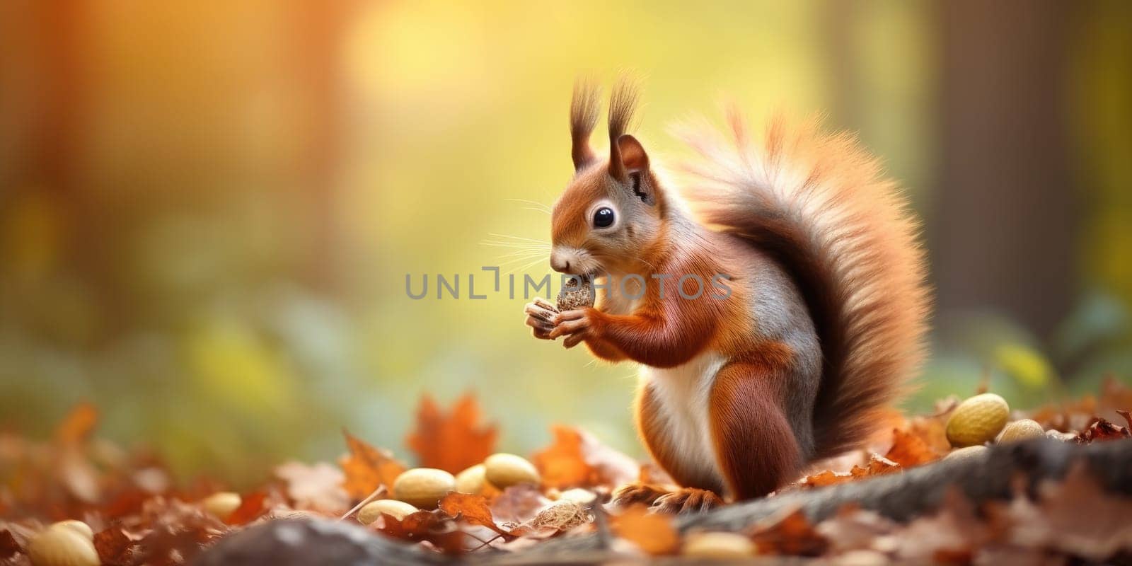 Lovely squirrel in the nature, wildlife and nature concept