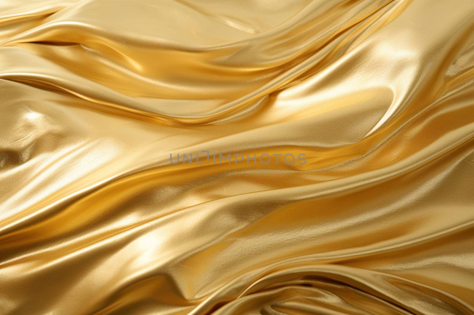 Golden wavy texture. Gold background. Generated by artificial intelligence by Vovmar