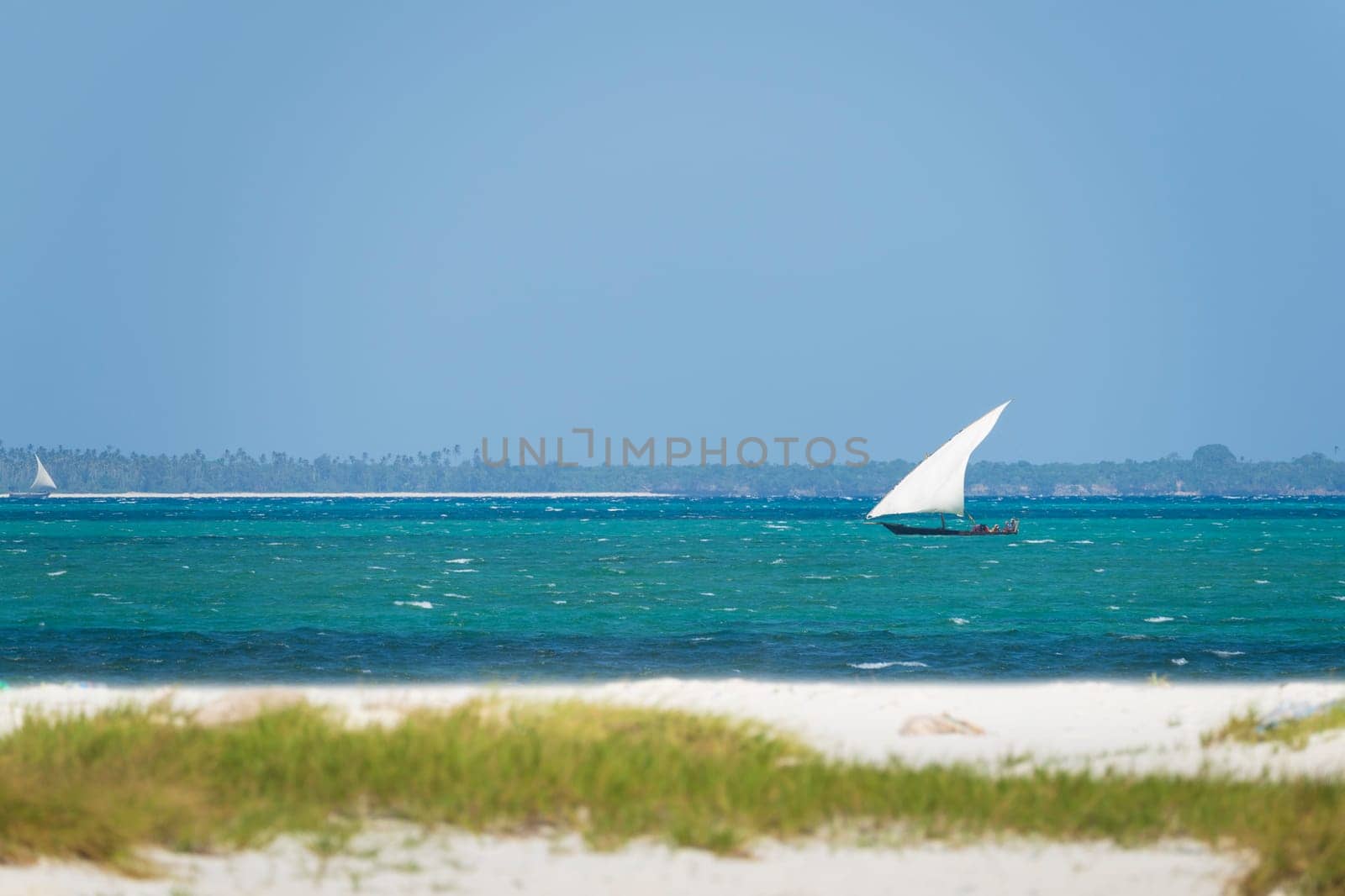 Nice boat sails in the ocean in sunny day by Robertobinetti70