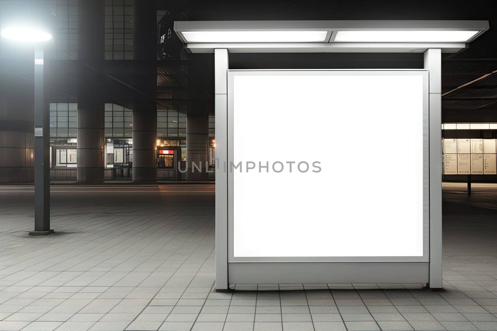 Empty white Blank Billboard or Advertising Poster in a City and Roadside Perfect Space for Promoting Your Brand Products.by Generative AI.