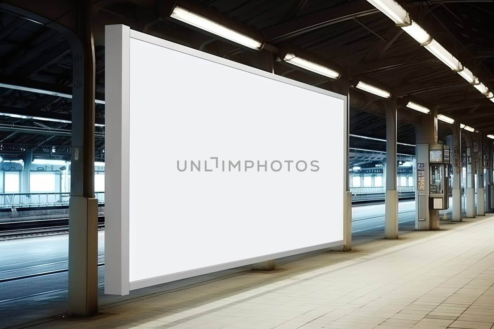 Empty white Blank Billboard or Advertising Poster in a City and Roadside Perfect Space for Promoting Your Brand Products.by Generative AI.