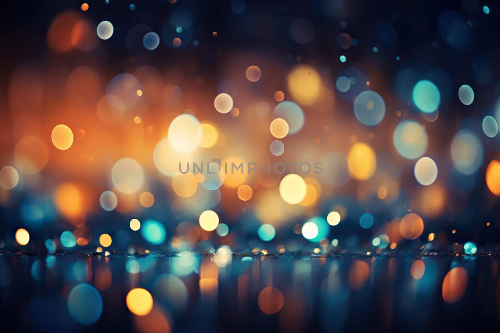 Blurred background with golden bokeh.