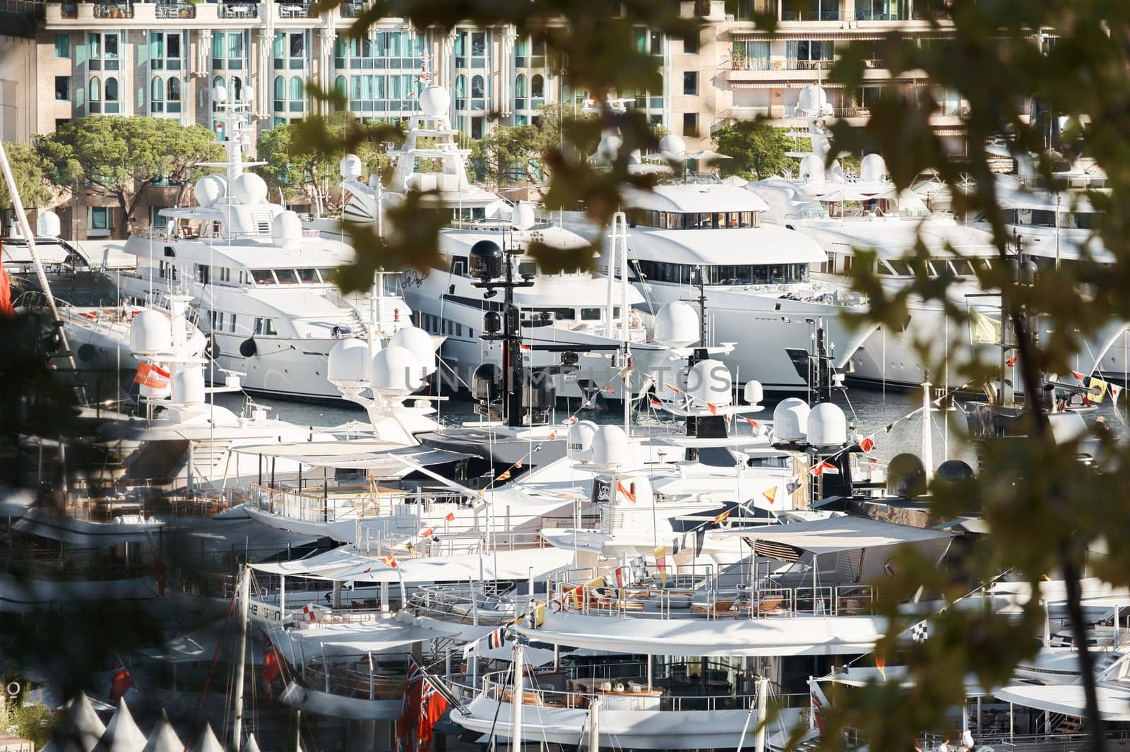 Monaco, Monte Carlo, 01 October 2022 - The famous motorboat exhibition at morning, mega yacht show, novelties of the boating industry by vladimirdrozdin