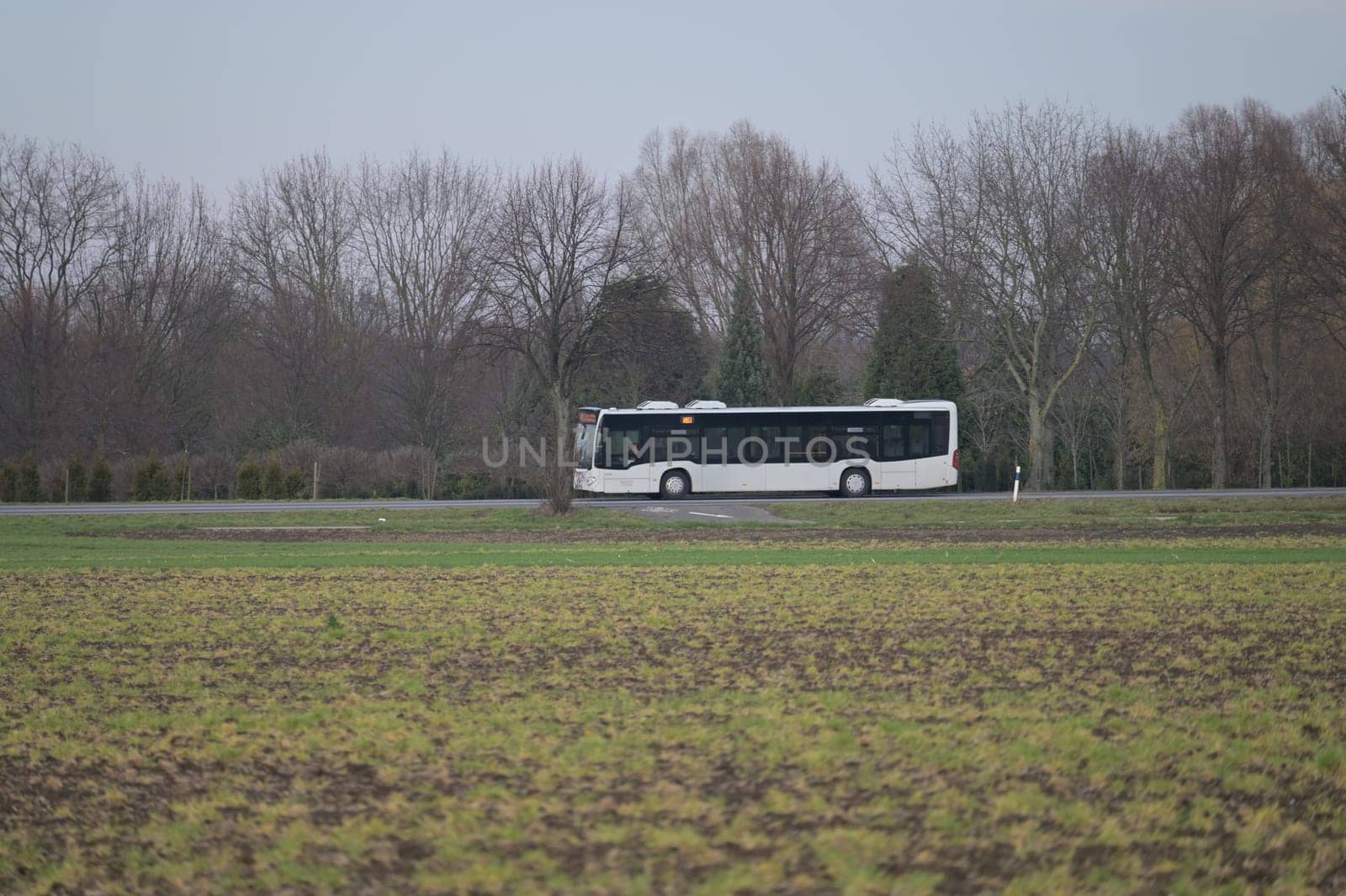 German express bus SB51 on country road near Meerbusch in Germany
