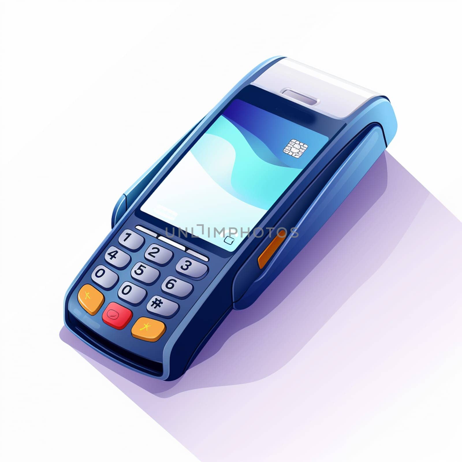 POS Payment GPRS Terminal, isolated on white. High quality photo