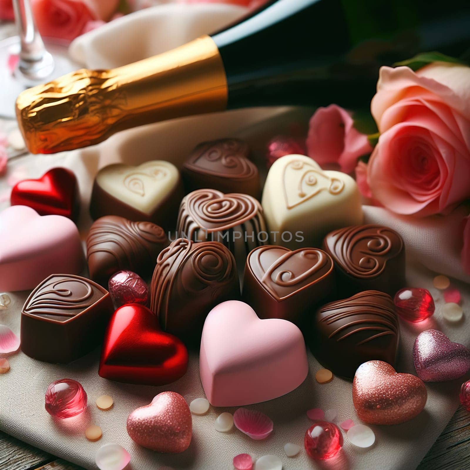 Heart-shaped sweets for Valentine's Day. High quality photo