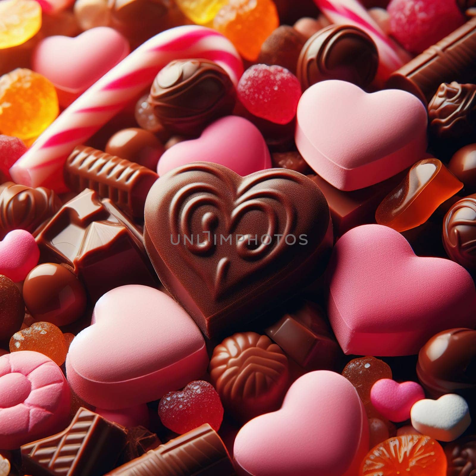 Heart-shaped sweets for Valentine's Day. High quality photo