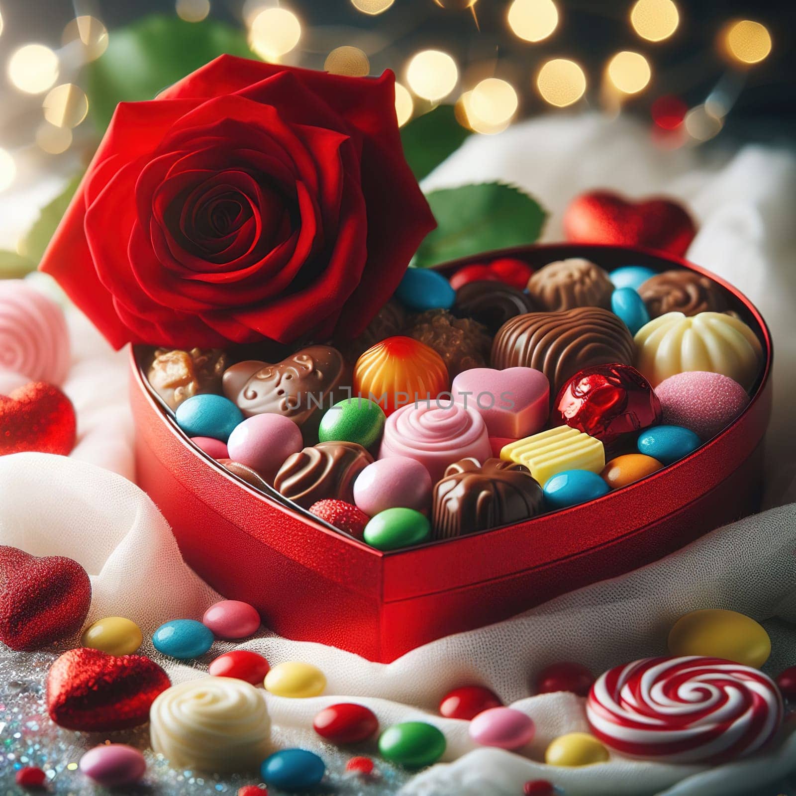 Heart-shaped sweets for Valentine's Day. High quality photo