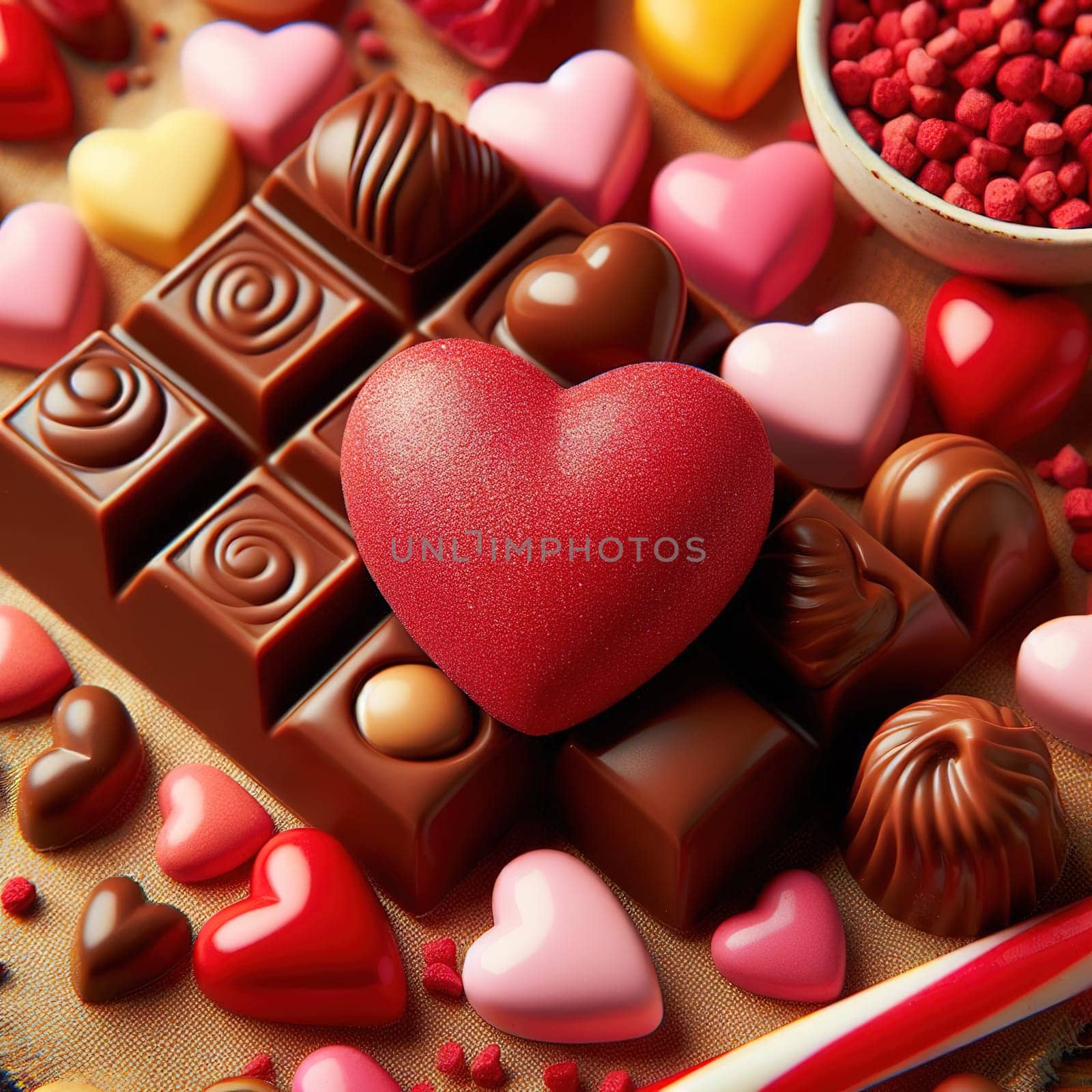 Heart-shaped sweets for Valentine's Day. High quality photo