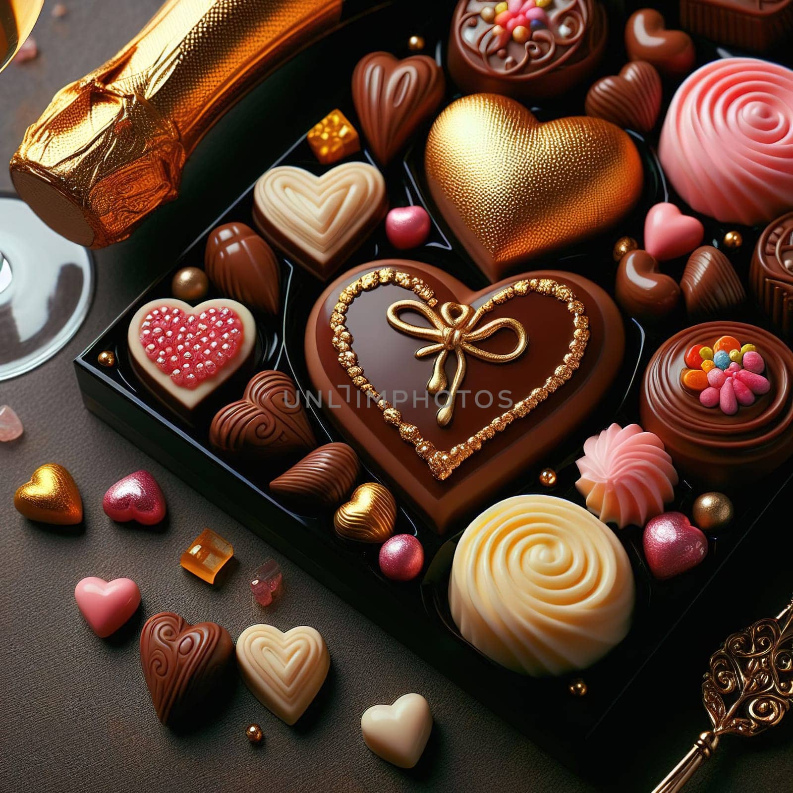 Heart-shaped sweets for Valentine's Day. High quality photo