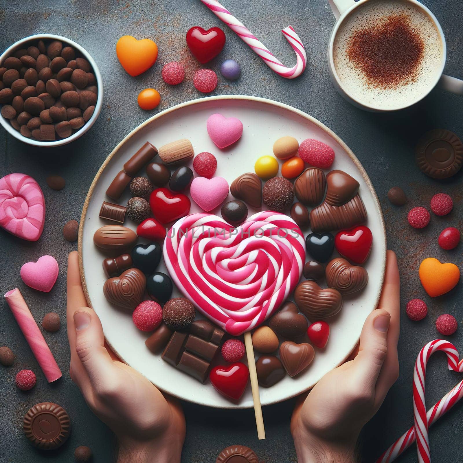 Heart-shaped sweets for Valentine's Day. High quality photo