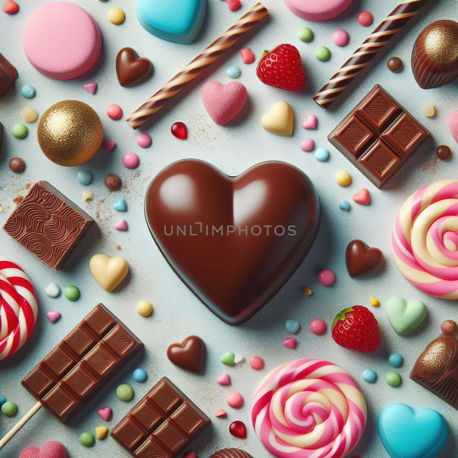 Heart-shaped sweets for Valentine's Day. High quality photo