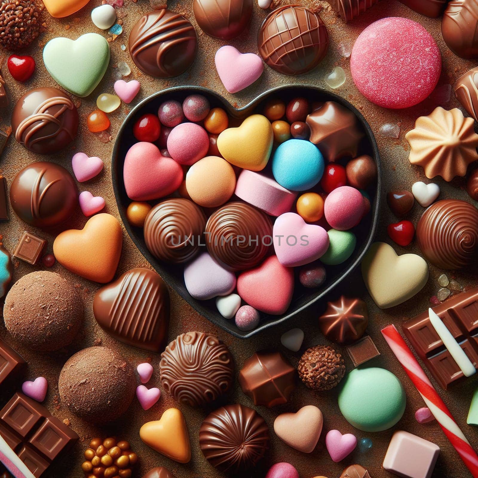 Heart-shaped sweets for Valentine's Day. High quality photo