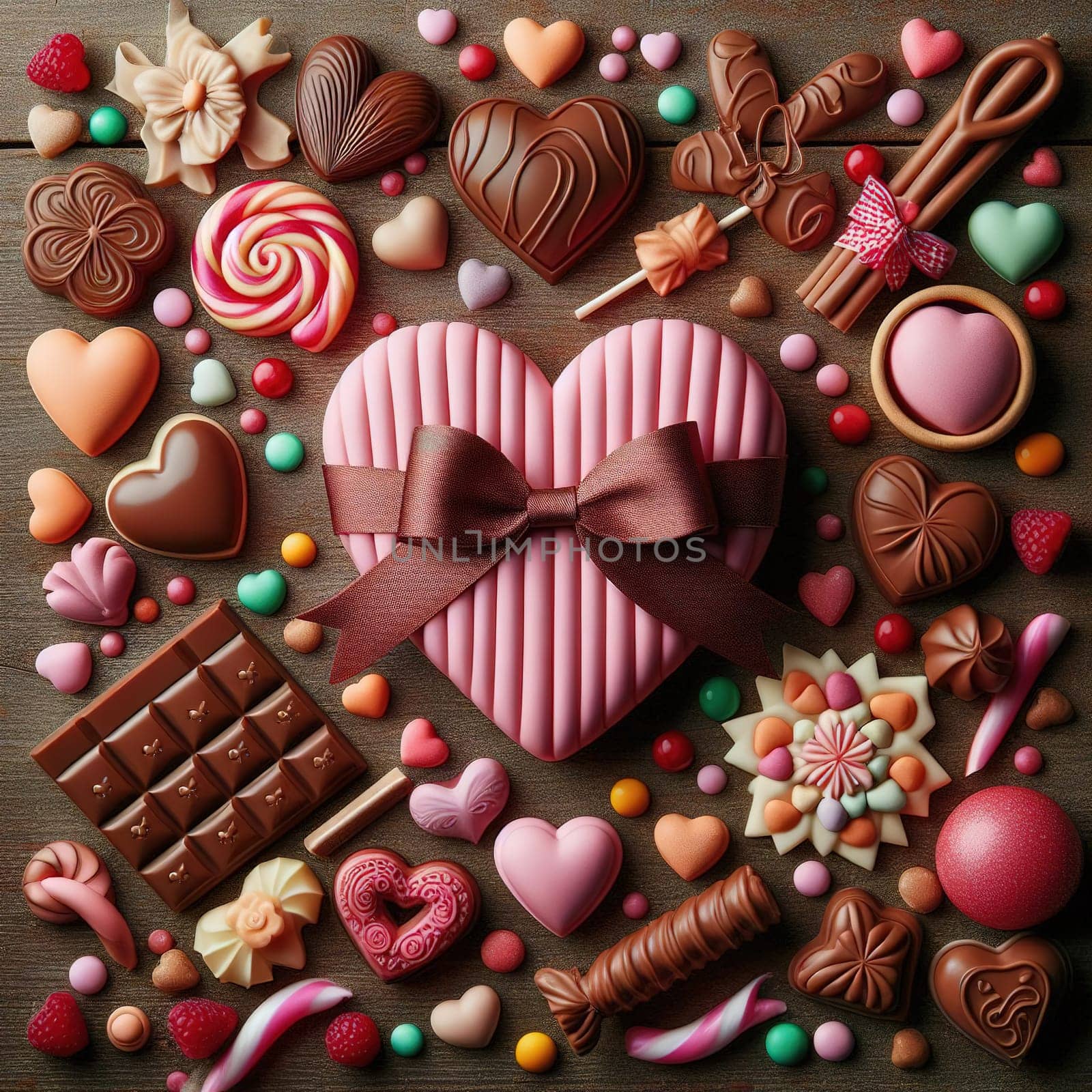 Heart-shaped sweets for Valentine's Day. High quality photo