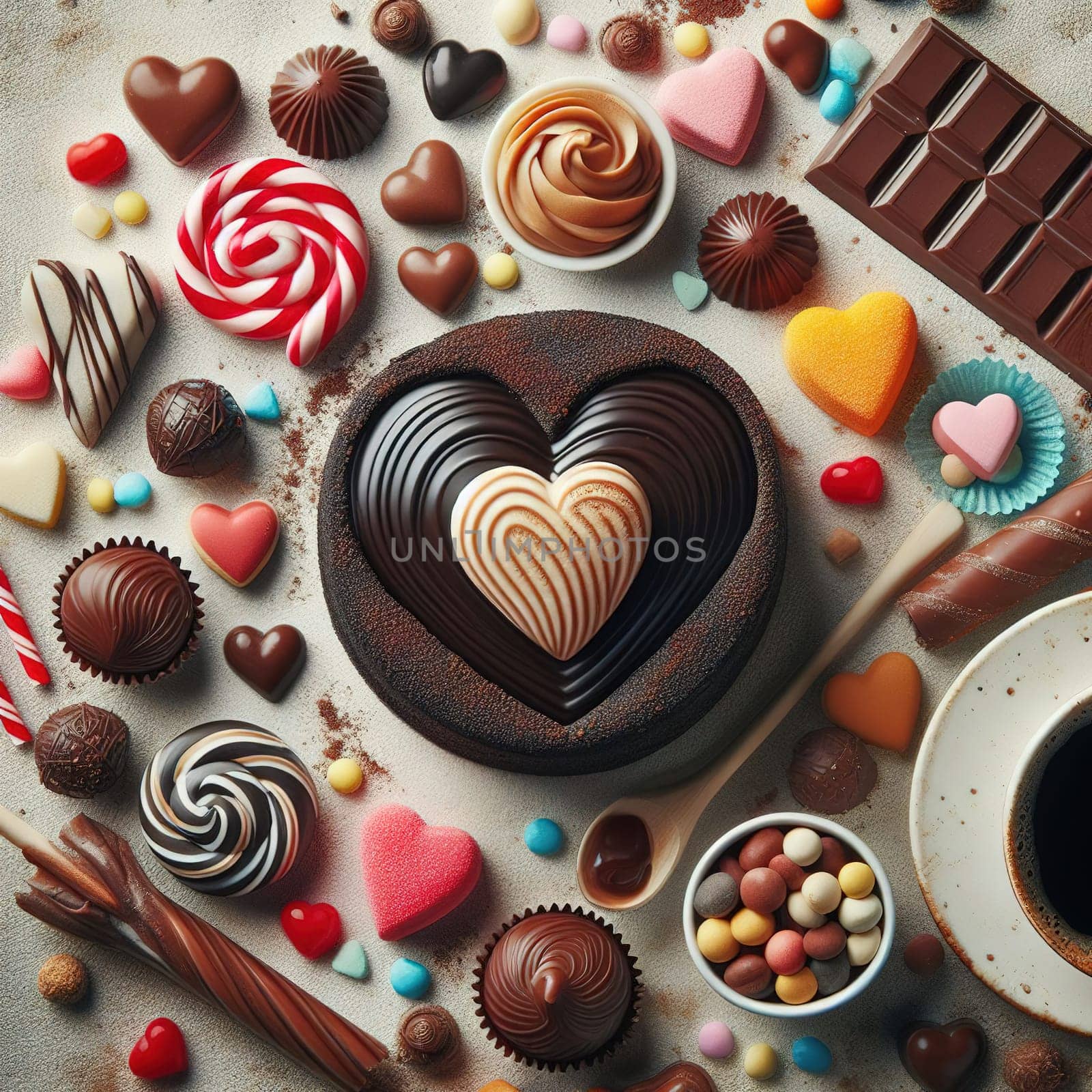 Heart-shaped sweets for Valentine's Day. High quality photo