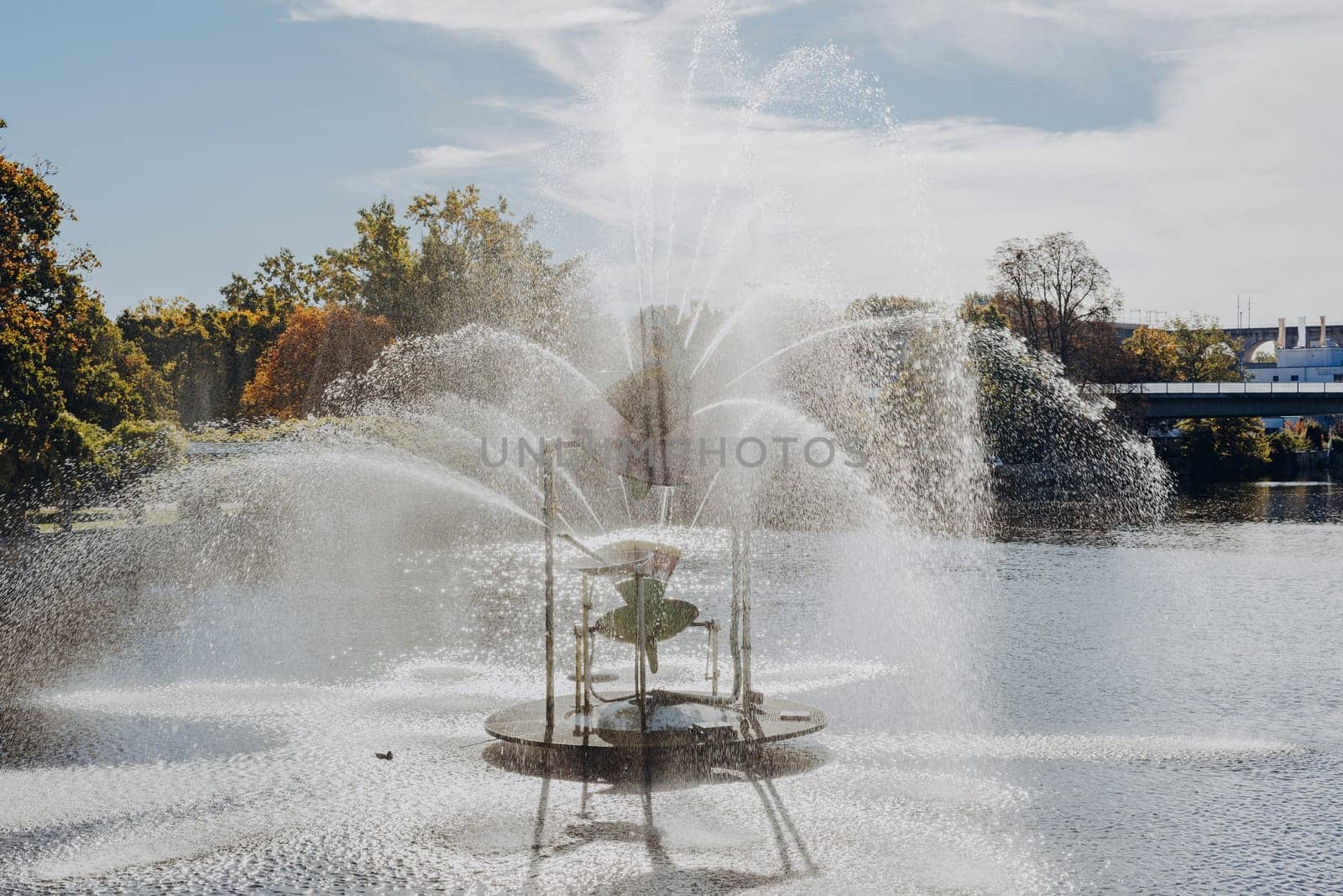 City fountain in Old European City Bietigheim-Bissingen In Germany. the City Park of Bietigheim-Bissingen, Baden-Wuerttemberg, Germany, Europe. Autumn Park and nature by Andrii_Ko