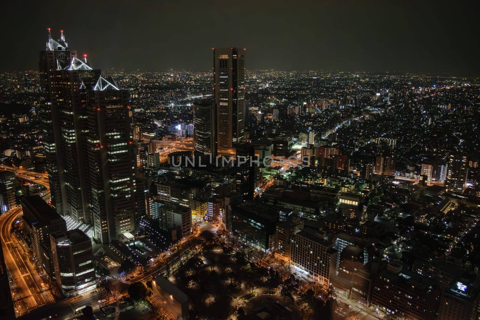 A view from above of Tokyo at night by jameshumble