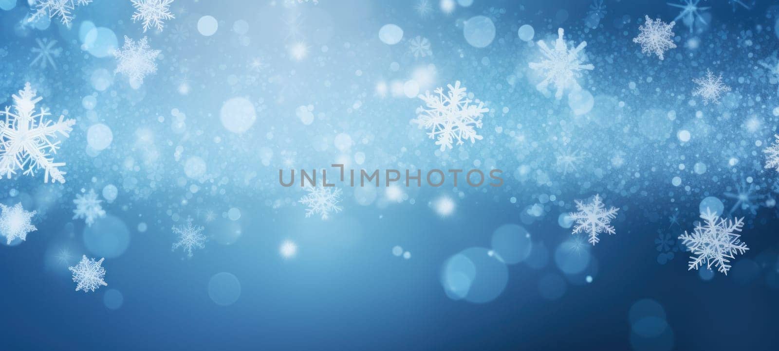 Abstract background with random falling snow flakes on blue background by andreyz