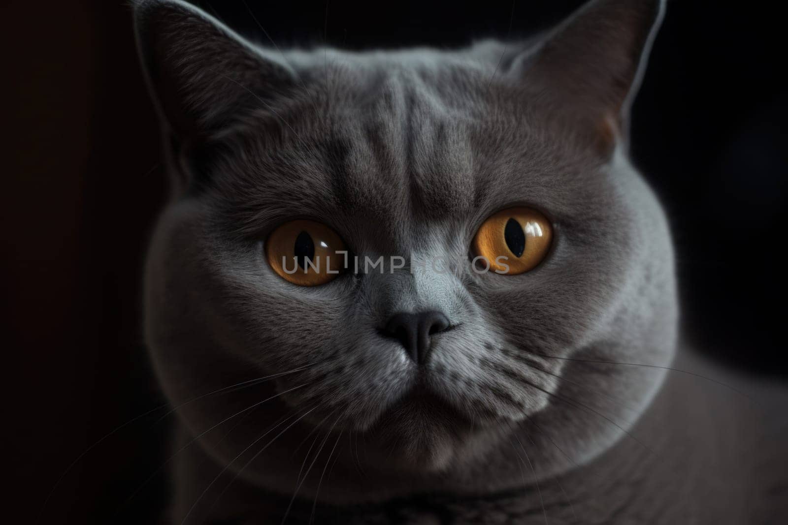 Portrait of a cute cat looking away. British shorthair cat