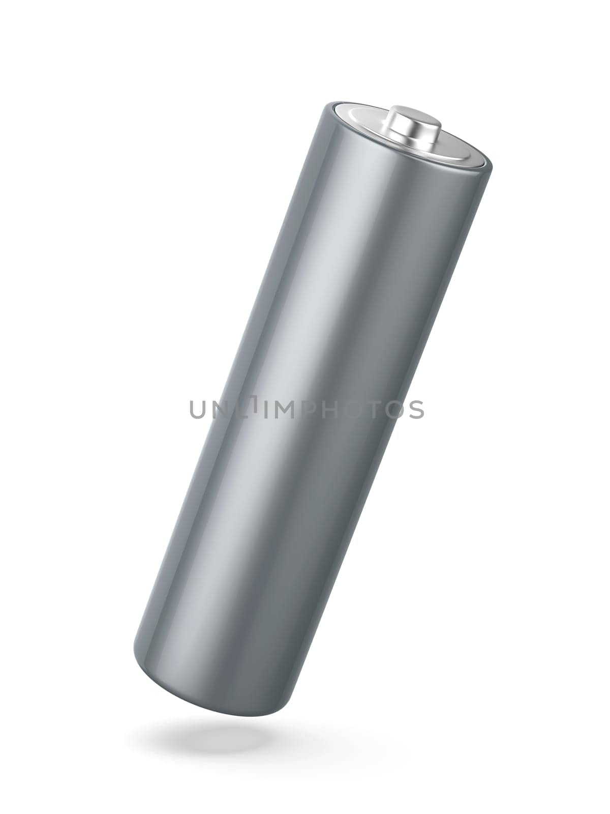 AA size battery on white background