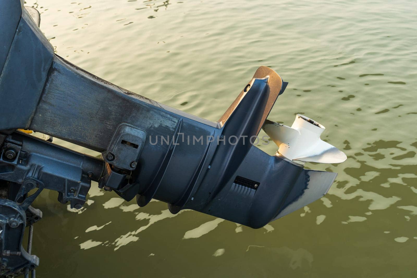 propeller of motor boat. boat engine with screw