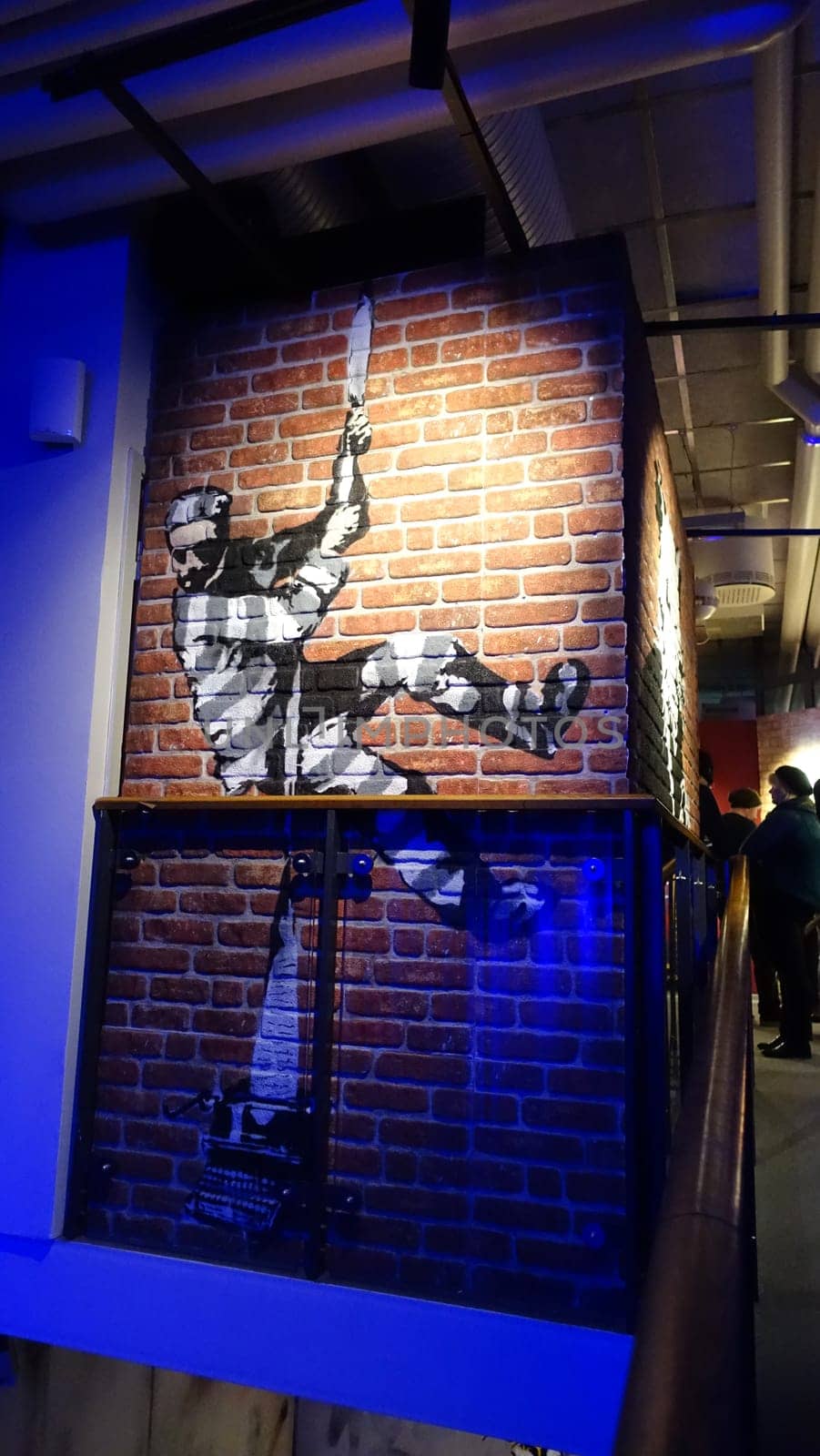 Stockholm, Sweden, December 29 2023. Art exhibition. The mystery of Banksy. A genius mind. Escape.