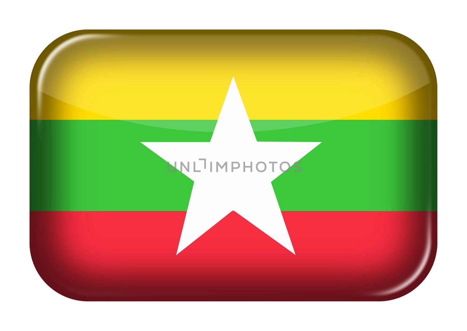 Myanmar web icon rectangle button with clipping path 3d illustration by VivacityImages