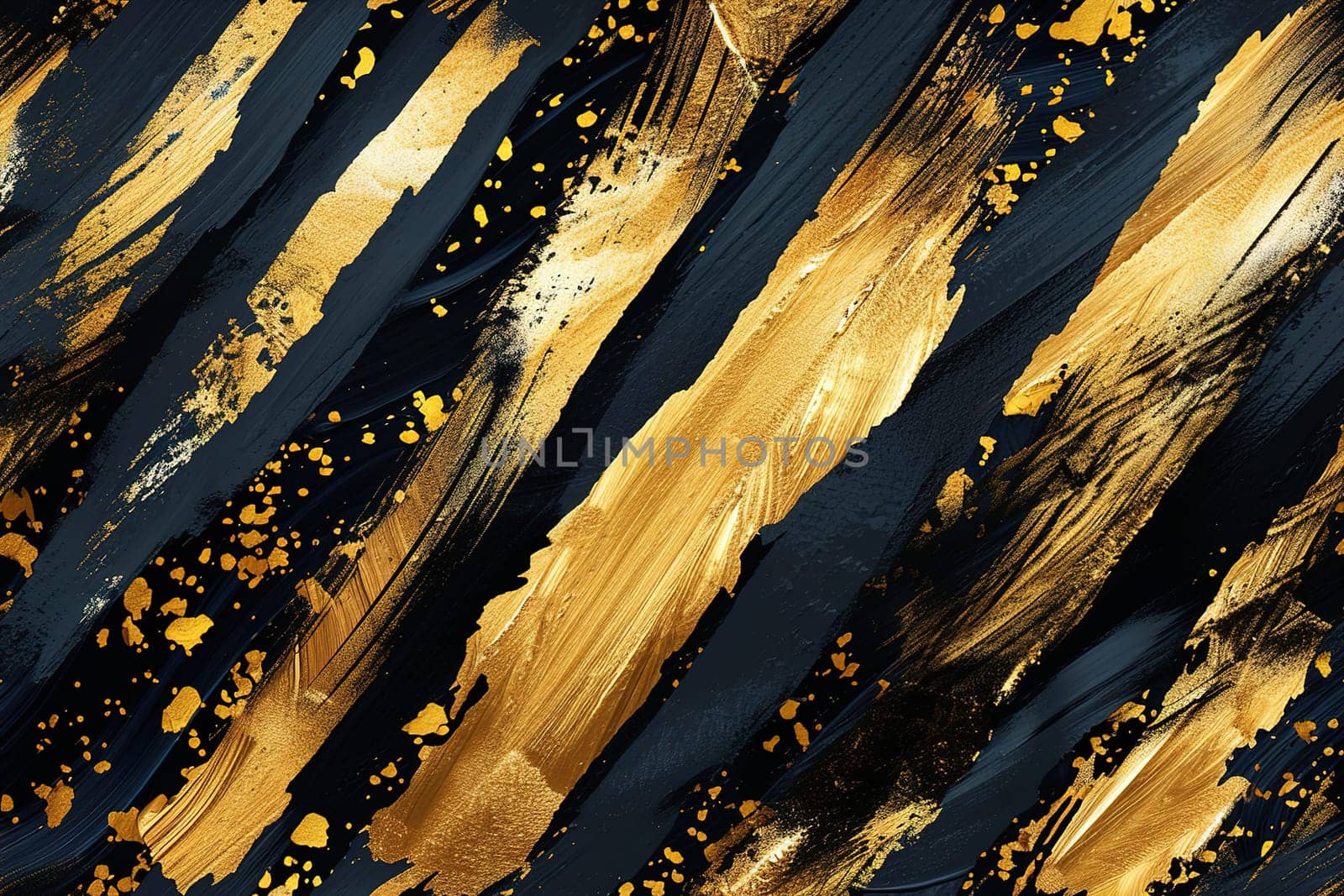 Seamless pattern with golden paint brushstrokes. Repeatable texture. Diagonal lines, stripes. Ideal for textile designs, wallpapers, background graphics, fashion fabrics. Generative AI