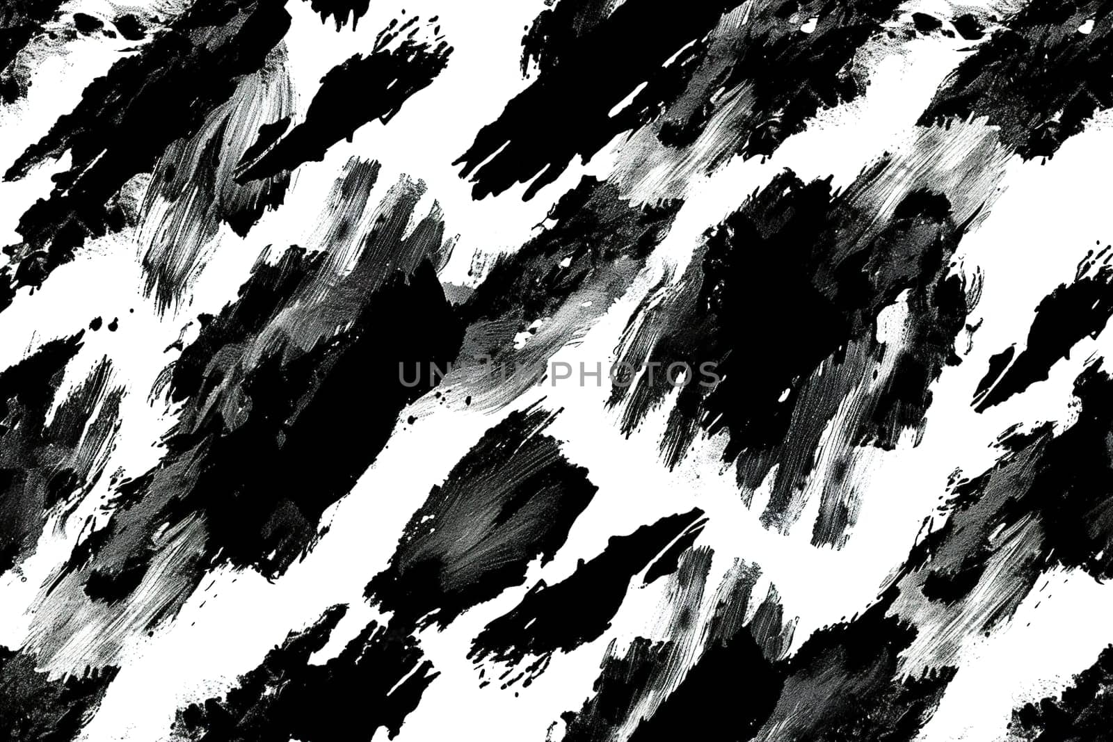 Dynamic seamless pattern with black brushstrokes, creating striking abstract design that is perfect for modern art prints, edgy textile designs, impactful graphic visuals. Generative AI. by creativebird