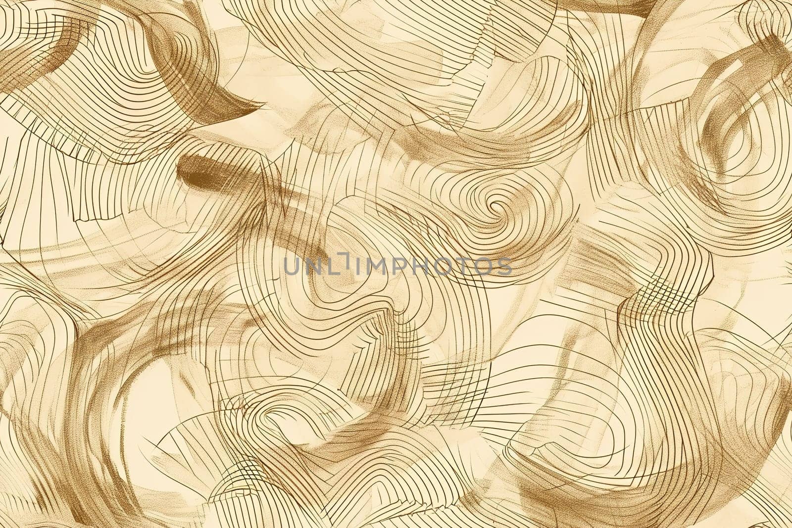 A seamless pattern with flowing line art in beige tones, creating an abstract and rhythmic design that’s versatile for wallpapers, textiles, and sophisticated graphic backgrounds. Generative AI. by creativebird