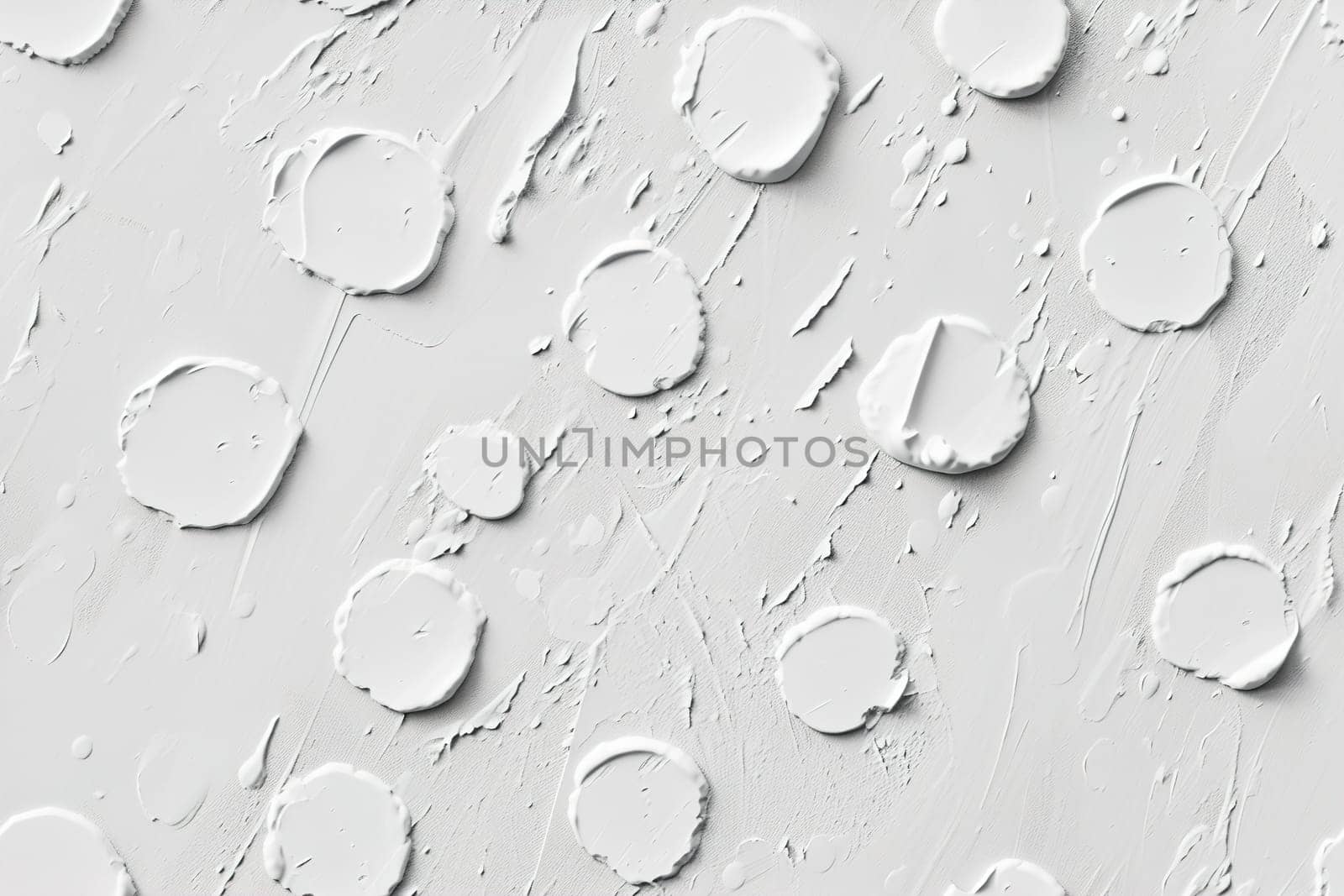 Abstract seamless pattern, white color. Dots, paint circles. Hand made effect. Repeatable texture. Perfect for wallpapers, contemporary textiles. Generative AI. by creativebird