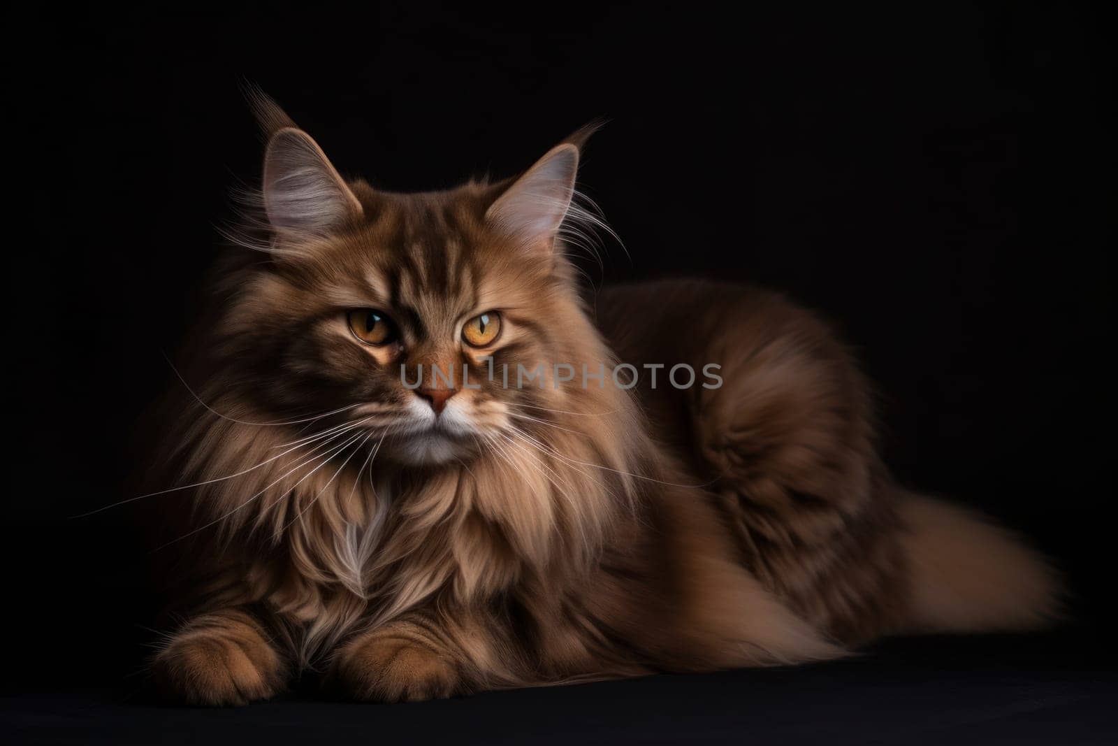 Portrait of a cute cat looking away. York Chocolate cat breed.