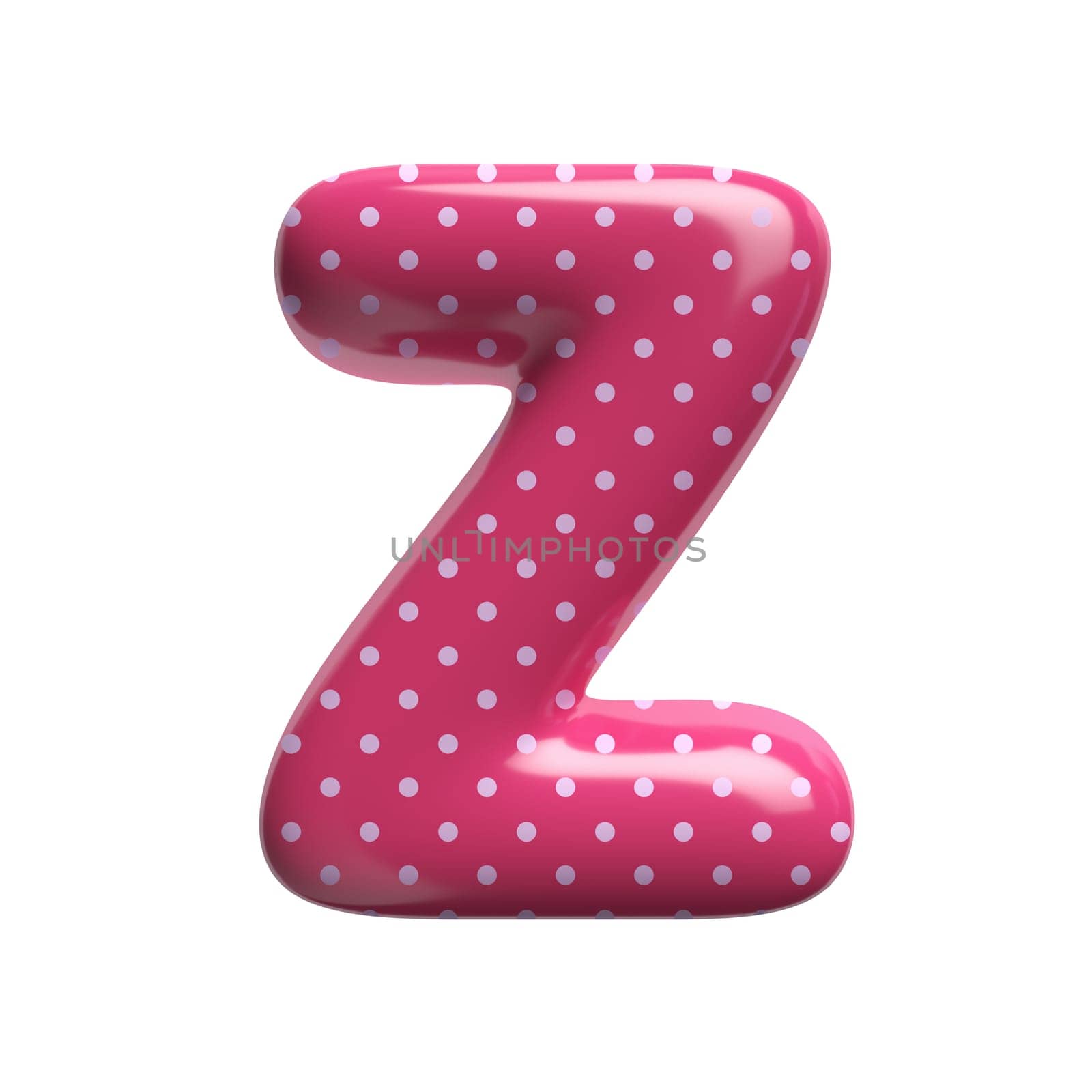 Polka dot letter Z - Upper-case 3d pink retro font - suitable for Fashion, retro design or decoration related subjects by chrisroll