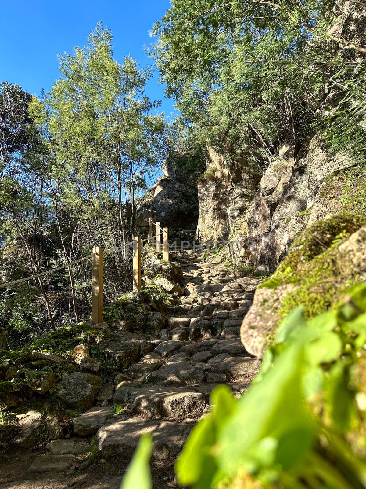 Starways on the Corgo River valley walkways on the city of Vila Real.