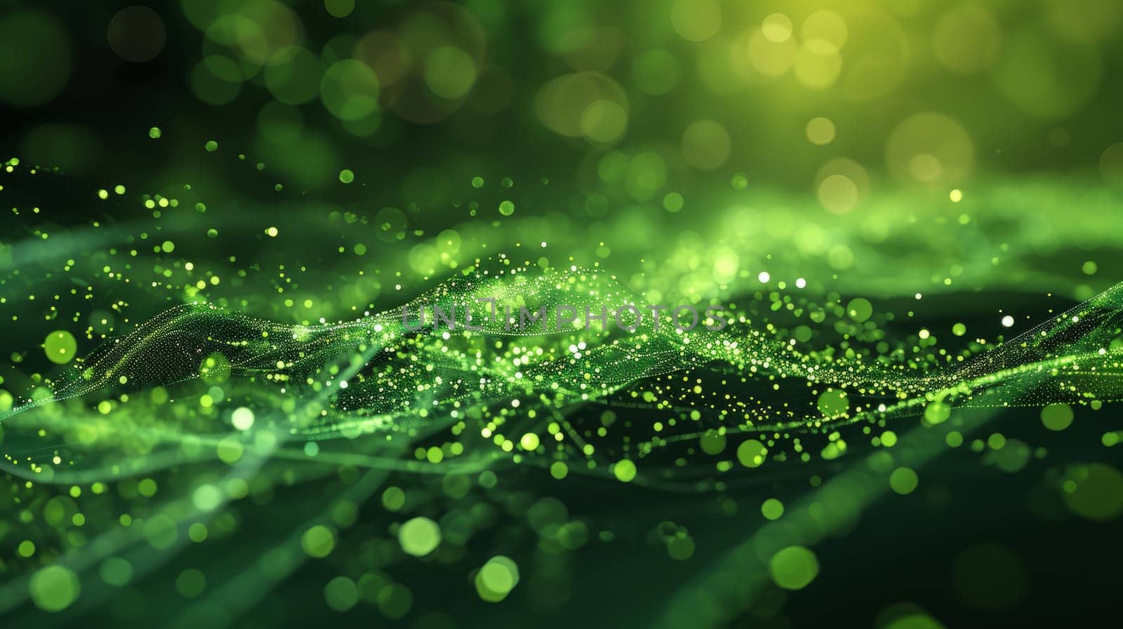 Futuristic technology innovation green 3D background. AI by but_photo