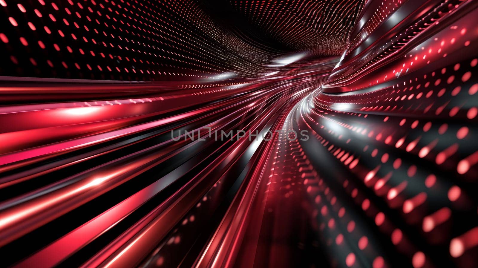 Futuristic technology innovation red 3D background. AI by but_photo