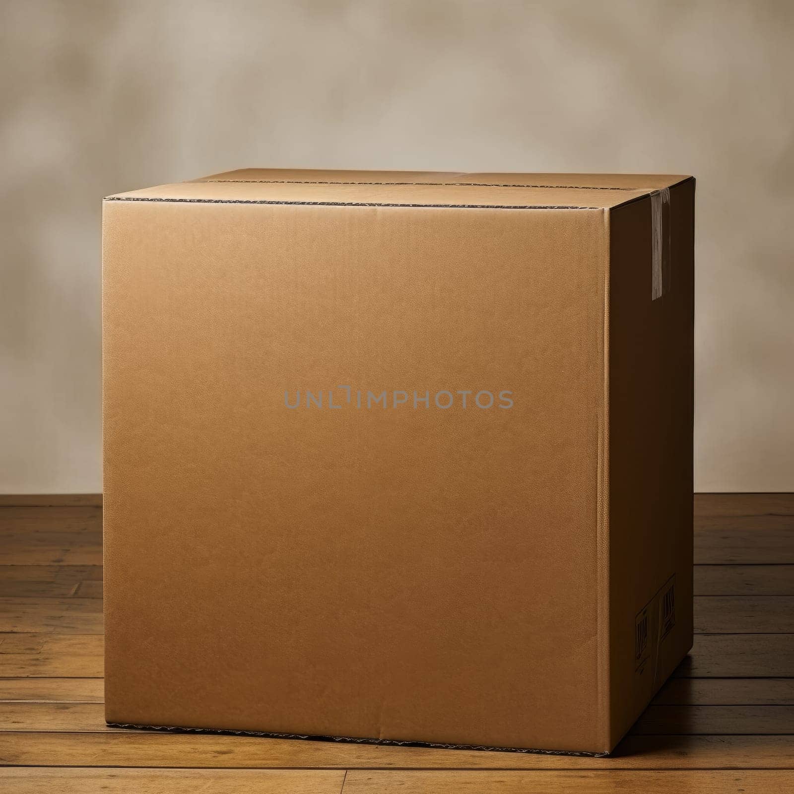 Paper cardboard box isolated. Standard packaging for postal parcels AI